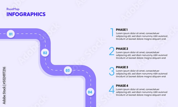 Obraz roadmap infographic template. timeline infographic template