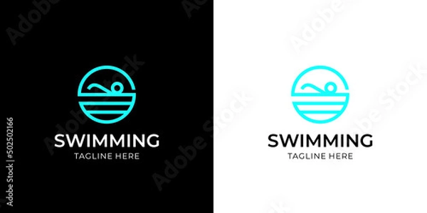 Obraz S Letter + Swimming Pool Logo Concept
