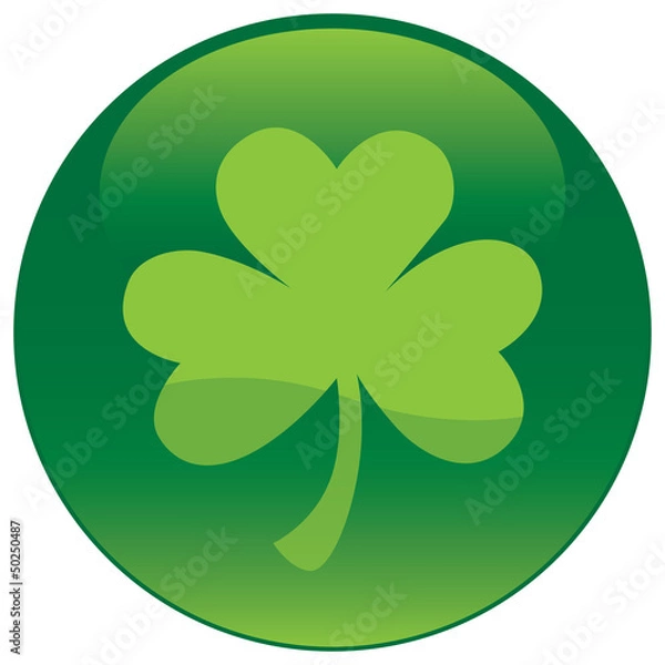 Obraz Shamrock with tree leaf icon - Vector file