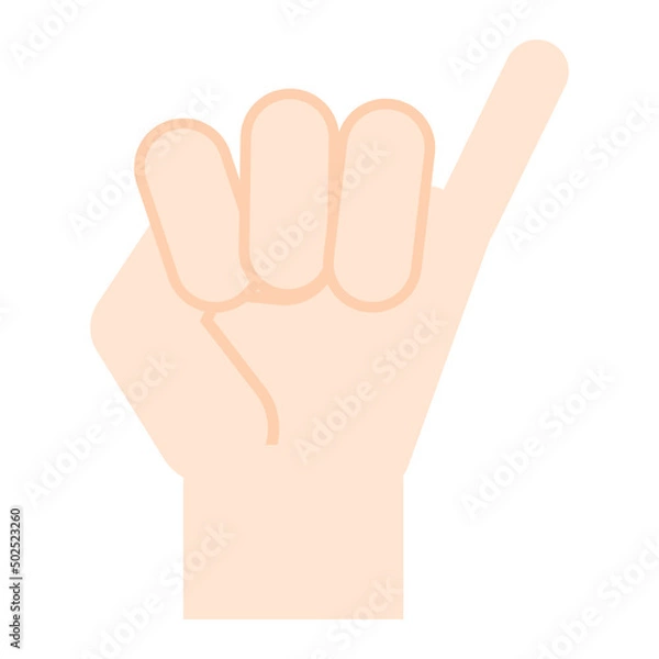 Obraz シンプルでかわいい手のイラスト 小指