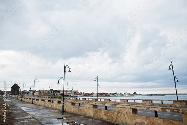 Obraz Bridge and mill on Nesebar, Bulgaria.