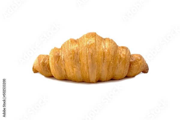 Fototapeta Plain Croissant, a classic crescent-shaped croissant. isolated on a white background.