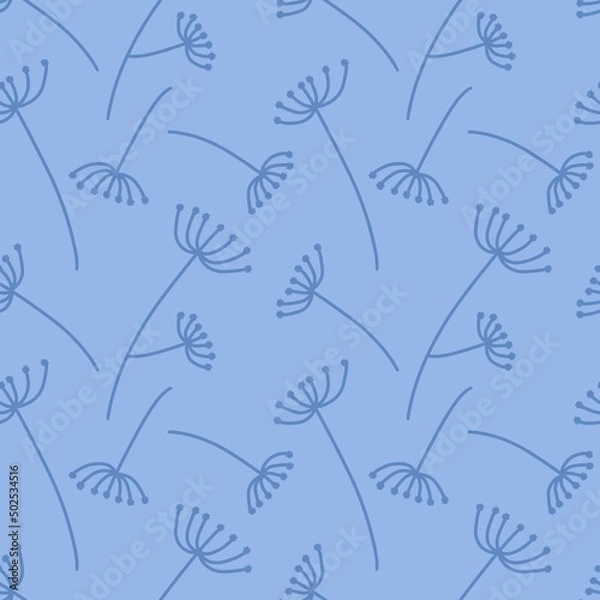 Fototapeta Floral seamless leaves branches pattern for fabrics and packaging and gifts and linens and kids and wrapping paper