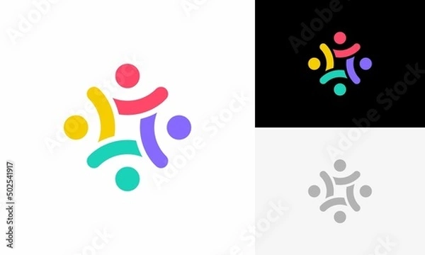 Obraz abstract people and human family logo design vector	