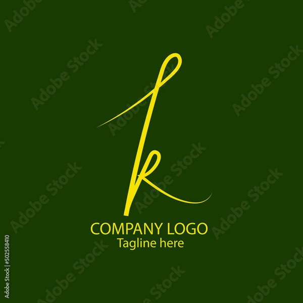 Obraz monogram letter K abjad