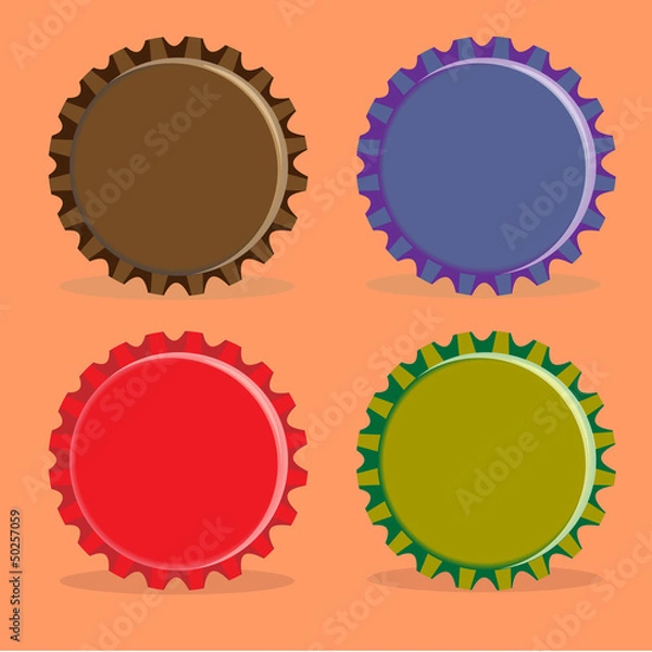 Obraz Bottle caps set -4 colorful bottlecaps
