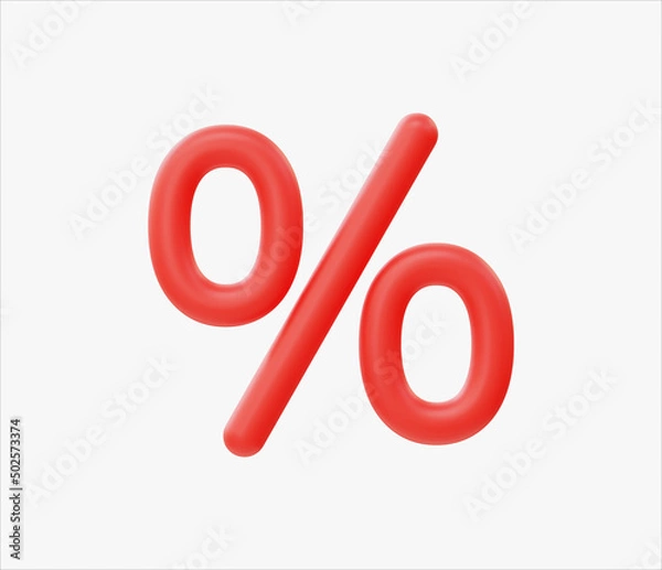Fototapeta 3d Realistic Percentage symbol vector illustration.
