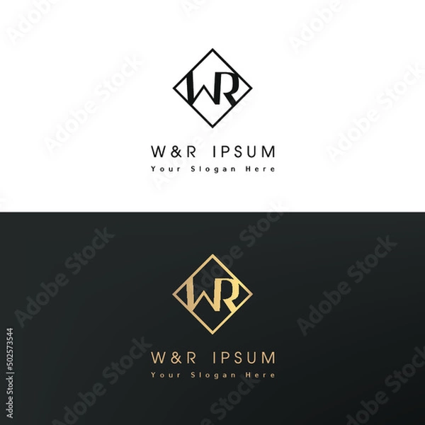 Obraz 'W' and 'R' combination logo.  Abstract vector illustration.
