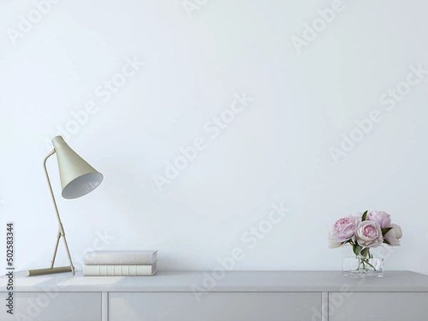 Obraz Interior mockup. Home office. 3d render.