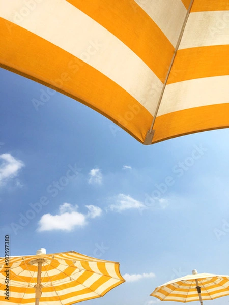 Obraz Yellow umbrellas on the beach