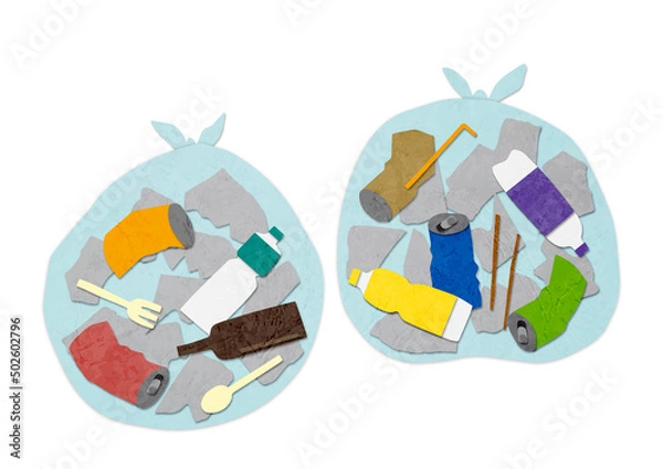 Obraz 分別されていないゴミ　ペーパークラフト