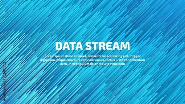 Obraz Abstract blue big data flow stream visualization