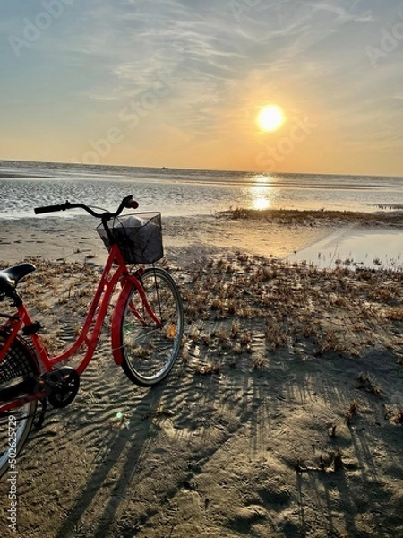 Obraz Sunset in bicycle