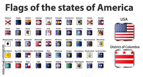 Obraz US state flags.