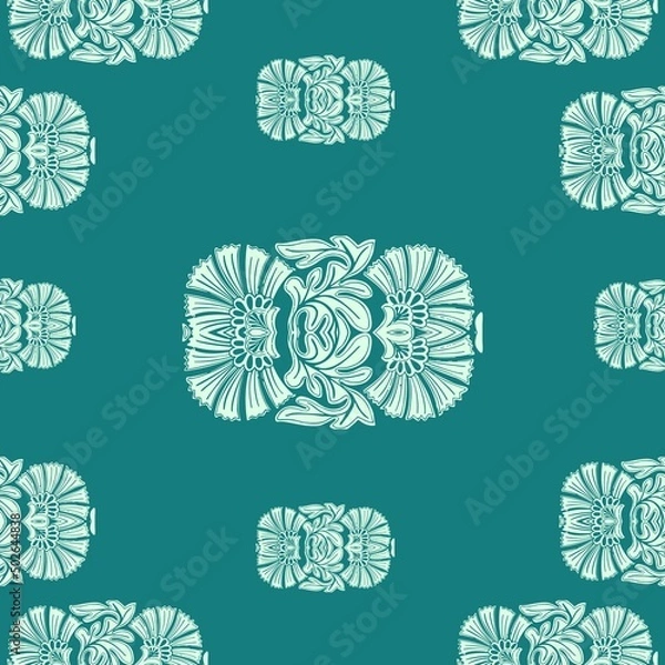 Fototapeta Colorful ceramic pattern seamless , cute background design style seamless pattern. Realistic marble texture with stone decoration. Modern minimalistic floor tile for in trendy abstract illustration.