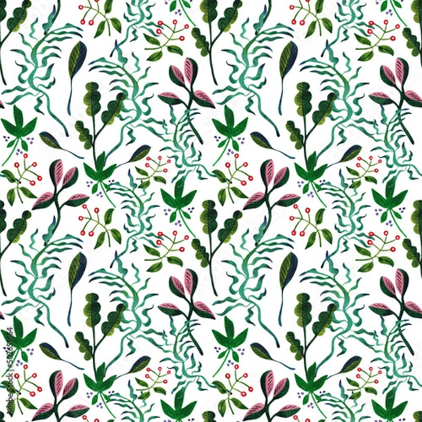 Fototapeta Seamless pattern of flowers, which are made in the style of avant-garde decorative arts of Ukraine in the early 20th century.	
