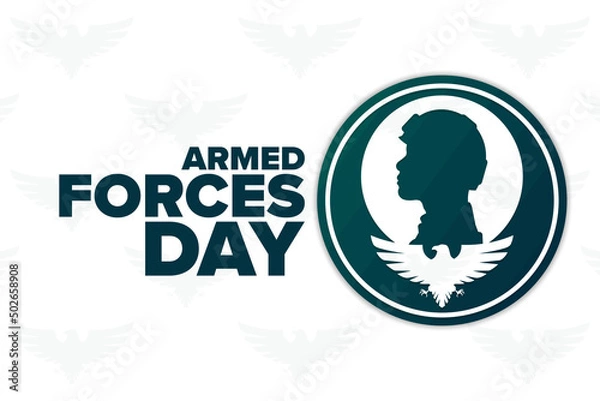 Fototapeta Armed Forces Day. Holiday concept. Template for background, banner, card, poster with text inscription. Vector EPS10 illustration.