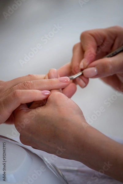 Fototapeta Professional hardware manicure. Manicure in salon