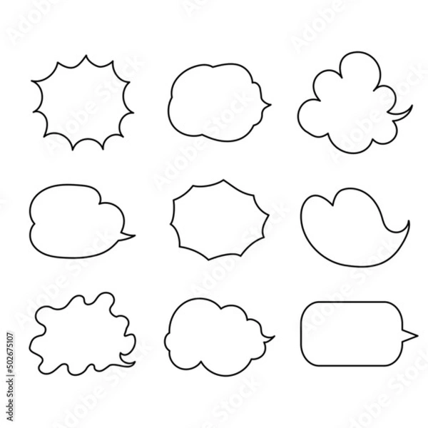 Obraz 右吹き出し（モノクロ）