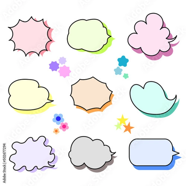 Obraz 右吹き出し（カラフル）