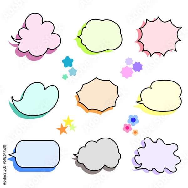 Obraz 左吹き出し（カラフル）