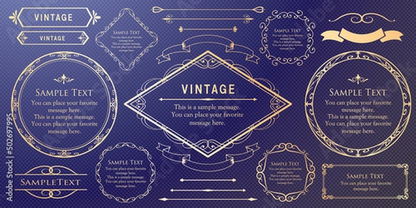 Fototapeta 高級感のあるフレームデザイン　カードデザイン　アンティーク　ラグジュリー　ビンテージ	
