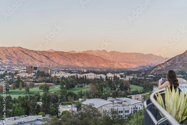 Obraz View of Angeles National Forest from Universal studios Hollywood At Los angeles California USA.