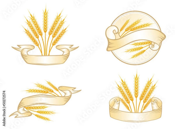 Fototapeta Wheat Label Set