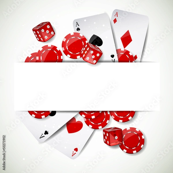 Obraz Vector Illustration of a Background with Casino Elements
