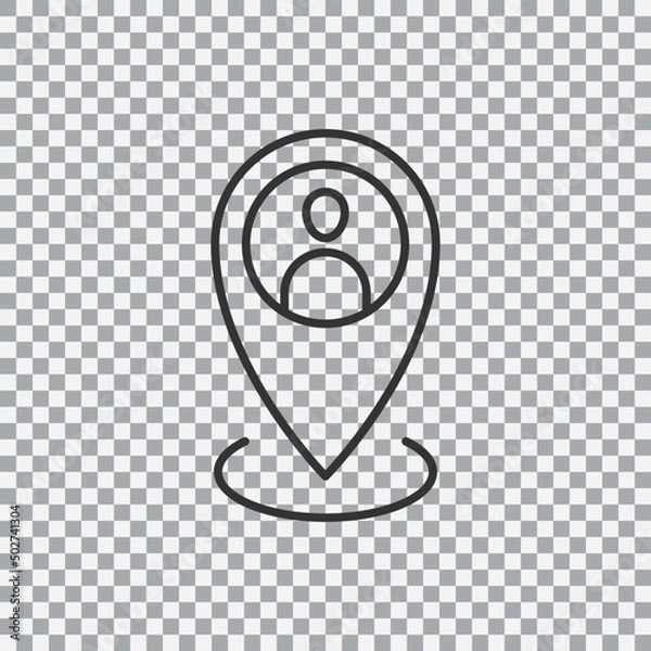 Obraz You are here outline icon isolated on transparent background. Vector illustration.