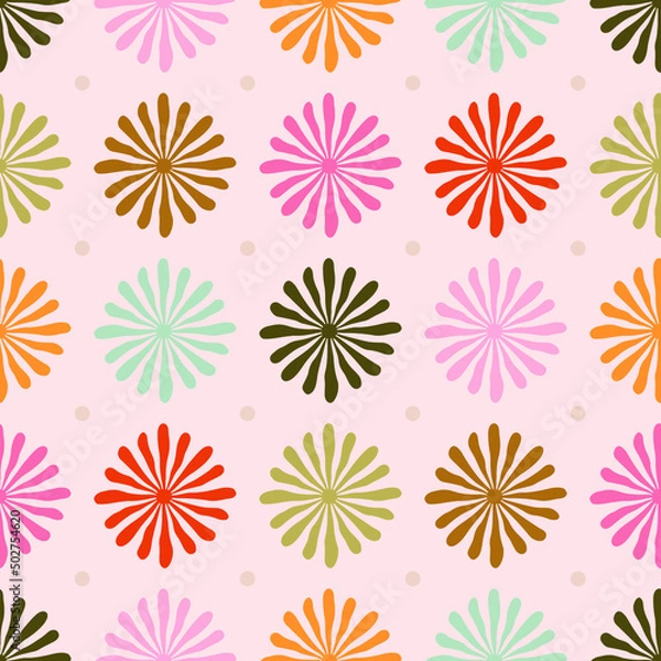 Obraz daisy blossom dots vector pattern