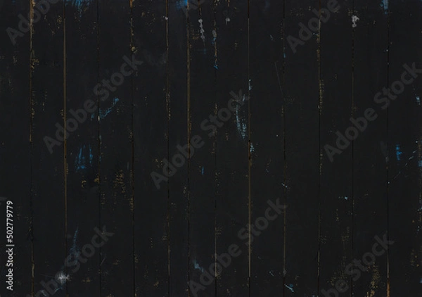 Fototapeta Brushed black wooden empty background
