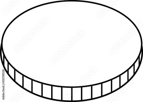 Fototapeta Einfache Vektor Grafik einer einzelnen Münze