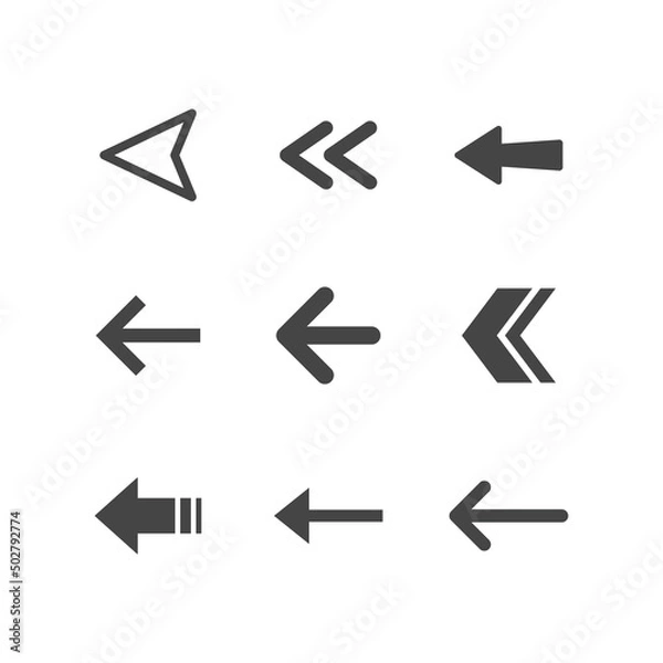 Fototapeta Arrow icons set. Vector pictogram arrows collection.