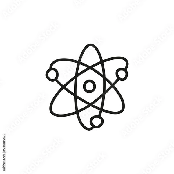 Fototapeta Doodle outline atom model icon.