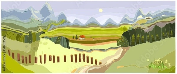 Obraz Wiosna w górach