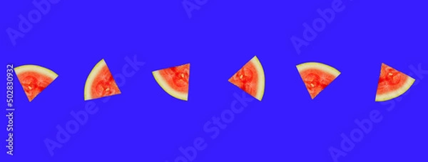 Fototapeta Summer watermelon on bright colored background