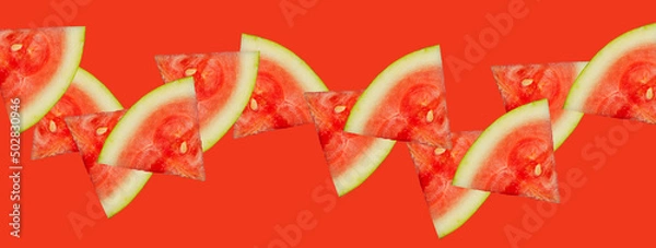 Obraz Summer watermelon on bright colored background