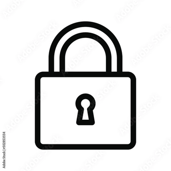 Fototapeta Web line icon. Padlock color editable