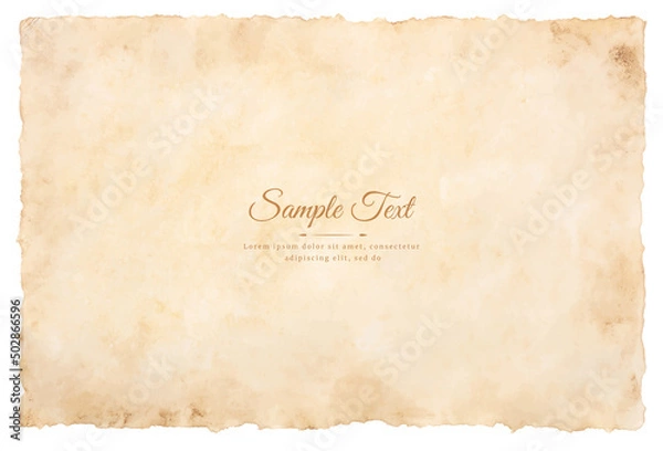 Fototapeta Vector old parchment paper sheet vintage aged or texture isolated on white background