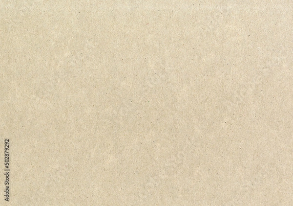 Fototapeta High detail high resolution paper texture background scan uncoated, recycled fine fiber grain with small colorful dust particles creme, light brown, beige color for wallpaper, presentation copy space