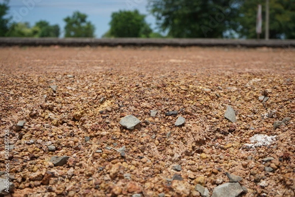 Obraz blurry road construction layer SOIL AGGREGATE SUBBASE