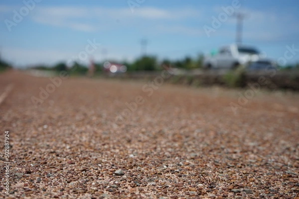 Fototapeta blurry road construction layer SOIL AGGREGATE SUBBASE