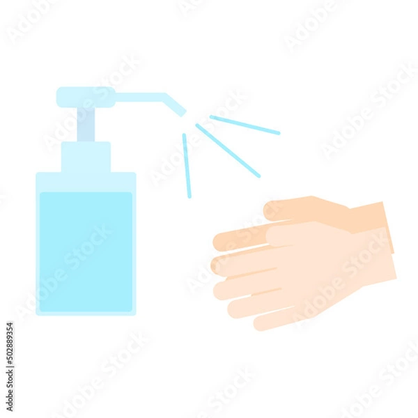 Fototapeta シンプルでかわいい手のイラスト :  手の消毒