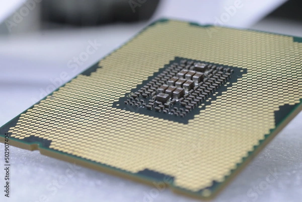Obraz desktop computer processor, new generation cpu close-up