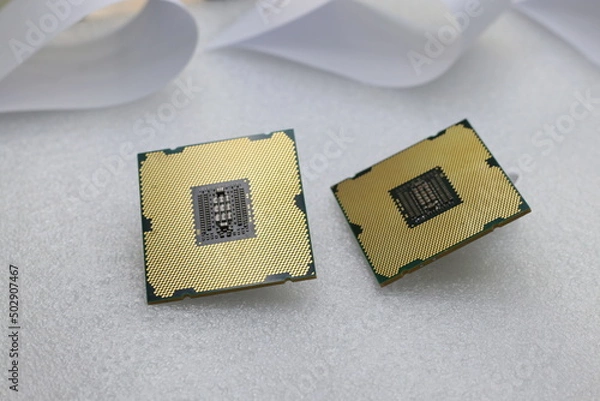 Obraz desktop computer processor, new generation cpu close-up