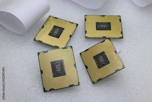 Obraz desktop computer processor, new generation cpu close-up