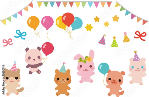 Fototapeta ぬいぐるみたちのパーティー