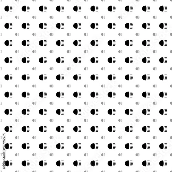 Fototapeta Square seamless background pattern from black headlight symbols are different sizes and opacity. The pattern is evenly filled. Vector illustration on white background