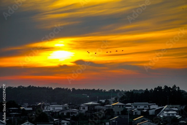 Fototapeta 秋田県能代市の街